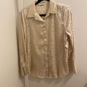 12th tribe leopard blouse in cream color